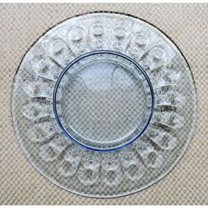 Fenton Priscilla Light Blue Glass Plate Vintage Glassware Dessert Lunch Plate